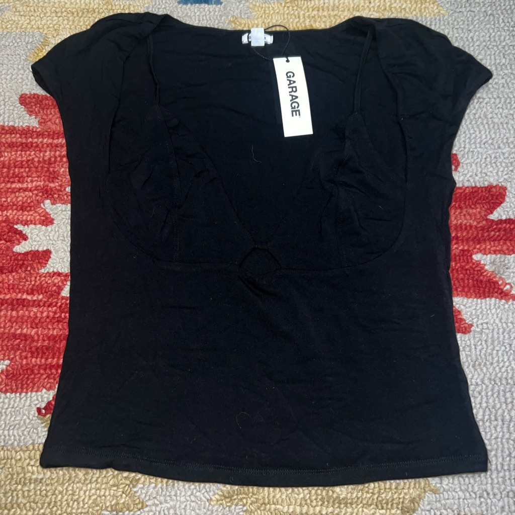 Sexy Garage Black Top With Camisole Cut Out Size Medium